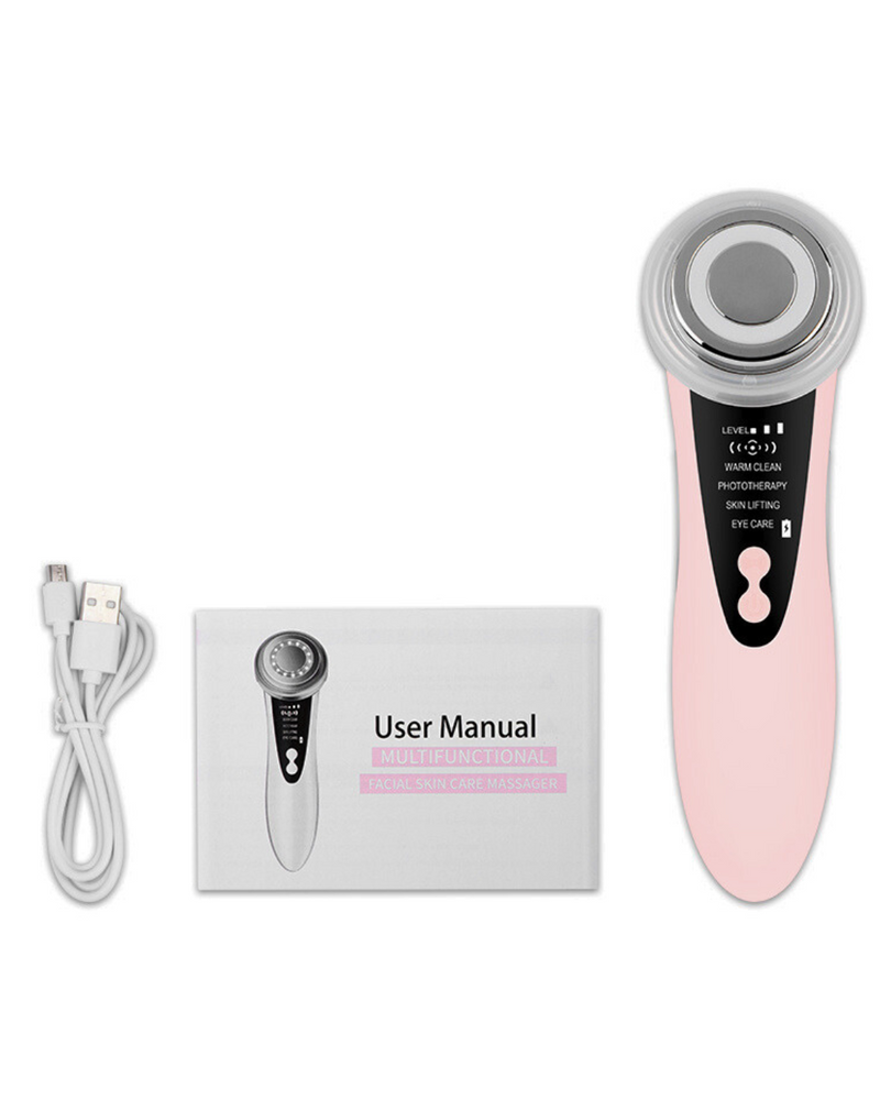 Massageador Facial DermoLux 4 em 1: Rejuvenescimento, Lifting Facial, Limpeza Profunda e Cuidado com os Olhos