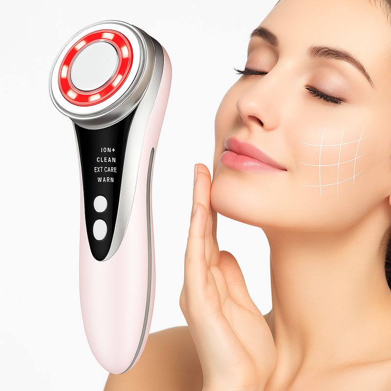 Massageador Facial DermoLux 4 em 1: Rejuvenescimento, Lifting Facial, Limpeza Profunda e Cuidado com os Olhos